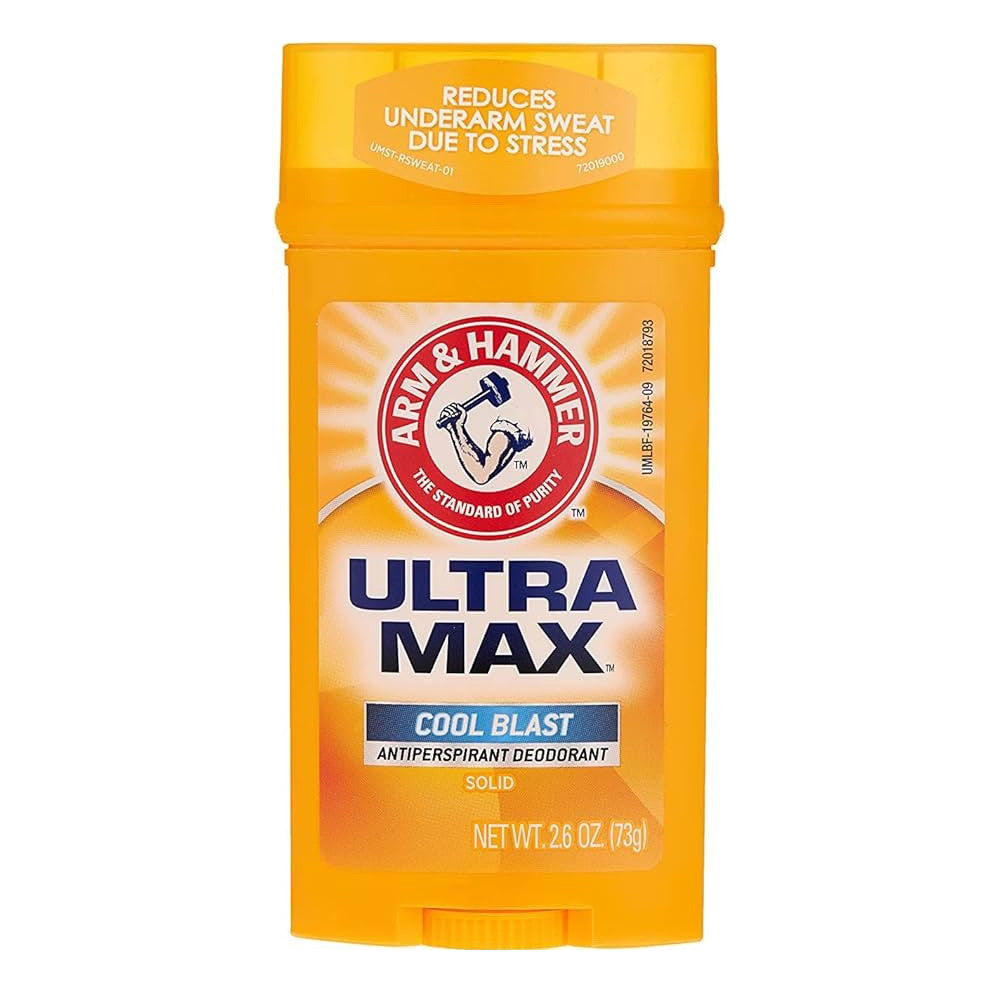 Arm & Hammer Ultramax Anti-Perspirant And Deodorant Wide Stick, Cool Blast, 2.6 Oz